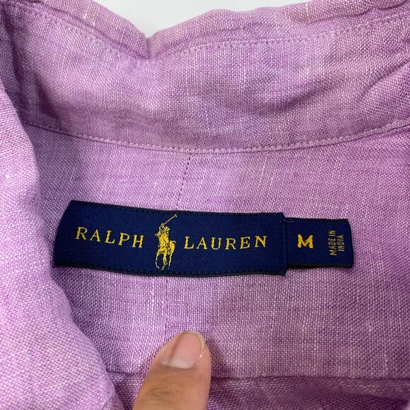 Ralph Lauren Shirt Mens M Medium Wisteria Button Down Long Sleeve Shirttail Hem - Picture 5 of 11